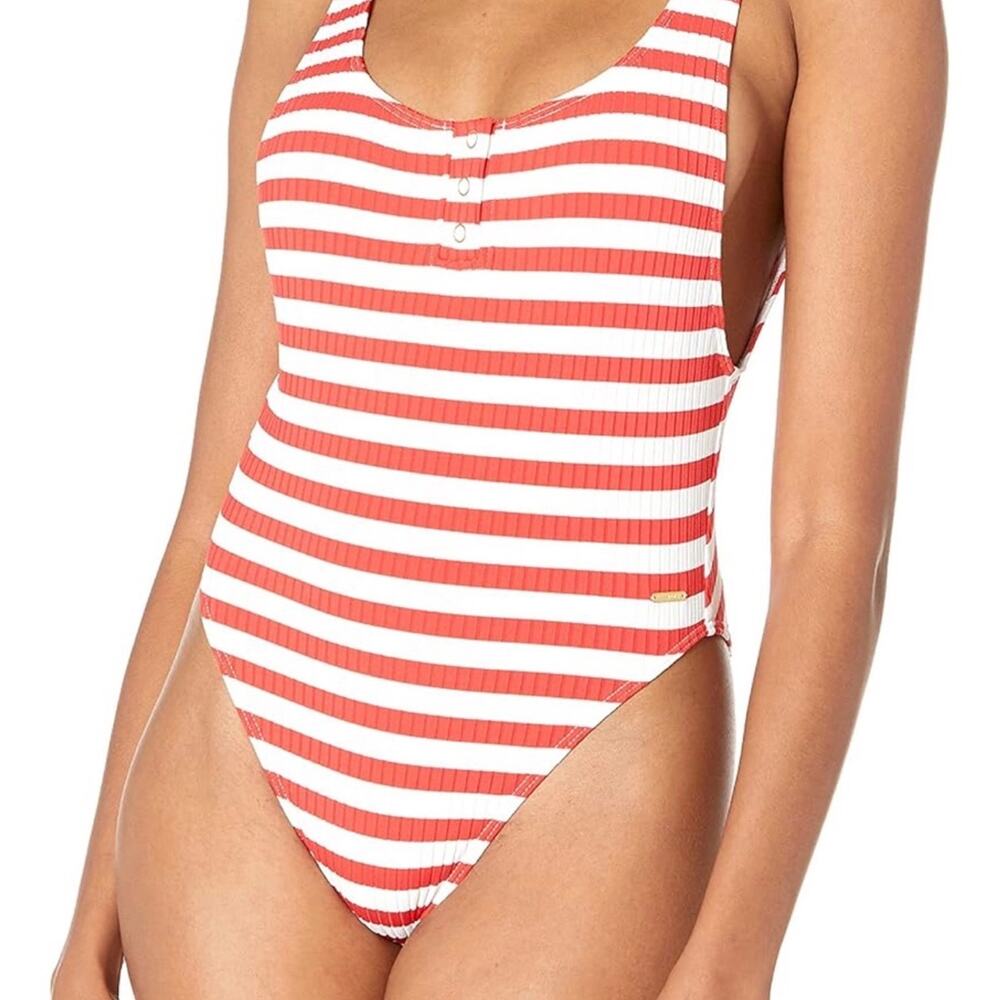 Roxy Red White Striped Bikini